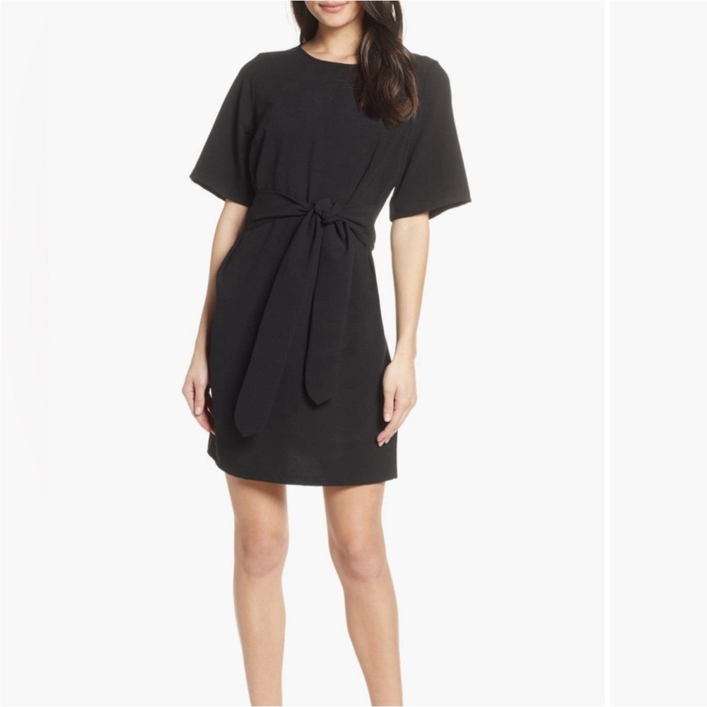 NWT Chelsea28 Tie-Waist Black Dress size small (MSRP $98)